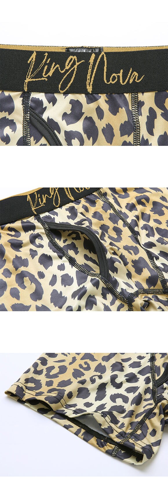 キングノバ ヒョウ ボクサーパンツ メンズ 前あき M L LL ストレッチ プリント 大きいサイズ 贈り物 ギフト KING NOVA