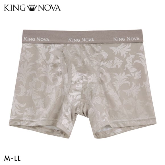 キングノバ アイビー柄 ボクサーパンツ メンズ 前あき M L LL ストレッチ プリント 大きいサイズ 贈り物 ギフト KING NOVA