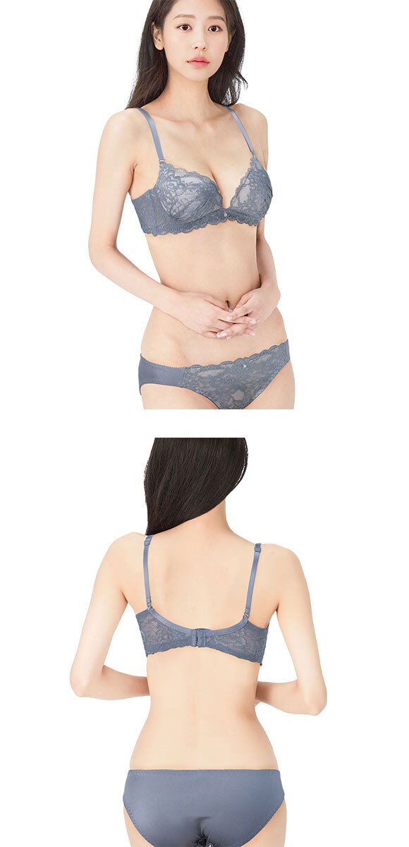 ノンワイヤー ブラジャー ショーツ セット ストレッチレース ふわふわカップ