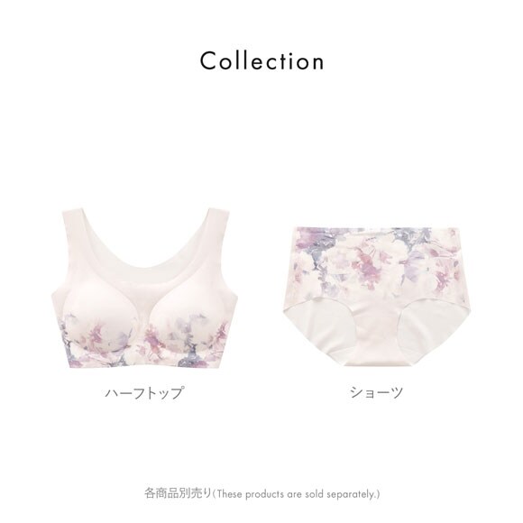 縫い目がない フラワープリント シームレス ショーツ スタンダードショーツ リブ ストレッチ ひびきにくい 大きいサイズ