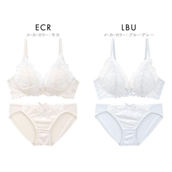 ピュアシェリ レイヤードレース ノンワイヤー ブラセット M L LL ブラジャー ショーツ セット ワイヤレス 大きいサイズ PURECHERIE