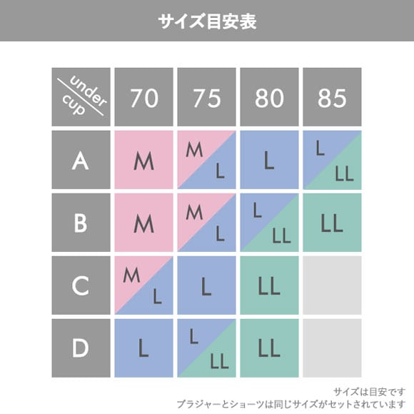 ピュアシェリ レイヤードレース ノンワイヤー ブラセット M L LL ブラジャー ショーツ セット ワイヤレス 大きいサイズ PURECHERIE