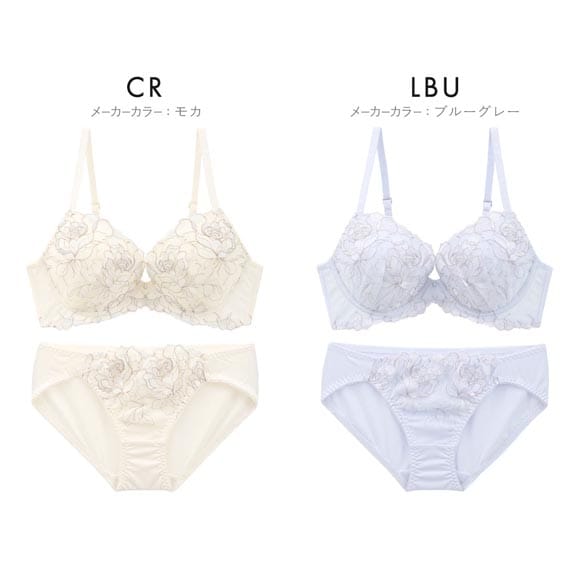 ルルモアナ 脇高花柄チュール ブラセット ABCD ブラジャー ショーツ セット 大きいサイズ LULUMOANA