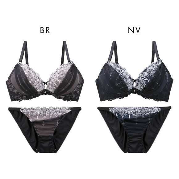 ピュアシェリ PURECHERE ブラジャー ショーツ セット ラメ入りチュール