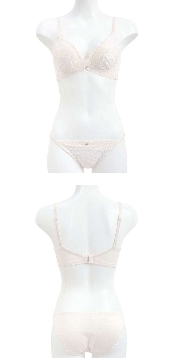 エクラ ブラジャー ショーツ セット 脇高カシュクールレース チュールレース ECLAT