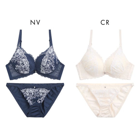 エクラ ブラジャー ショーツ セット 脇高カシュクールレース チュールレース ECLAT