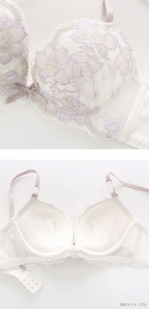 エクラ 脇高 フルブルームレース ブラセット ABCD ブラジャー ショーツ セット 脇肉 谷間 脇寄せ ECLAT
