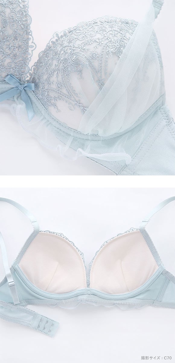 ピュアシェリ ラメチュールベール ブラセット ABCD ブラジャー ショーツ セット 谷間 L字 脇寄せ 盛り PURECHERIE