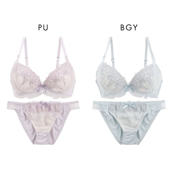 ピュアシェリ ラメチュールベール ブラセット ABCD ブラジャー ショーツ セット 谷間 L字 脇寄せ 盛り PURECHERIE