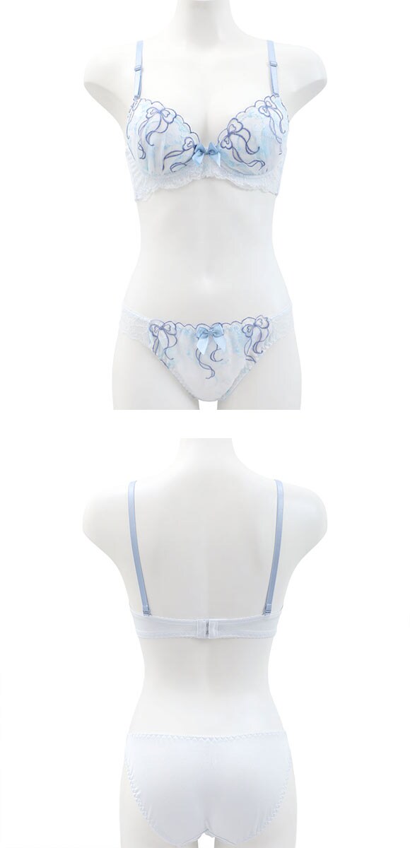 ピュアシェリ リボングラデシフォン ブラセット ABCD 盛り 谷間 ブラジャー ショーツ セット PURECHERIE