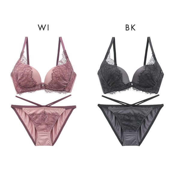 ルルモアナ アイラッシュレース ブラセット BCD65-75 盛り 谷間 美胸 寄せ ブラジャー ショーツ セット LULUMOANA