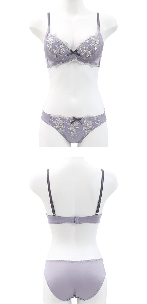 ピュアシェリ ボタニークレース ノンワイヤー ブラセット M L LL ブラジャー ショーツ セット ワイヤレス PURECHERIE