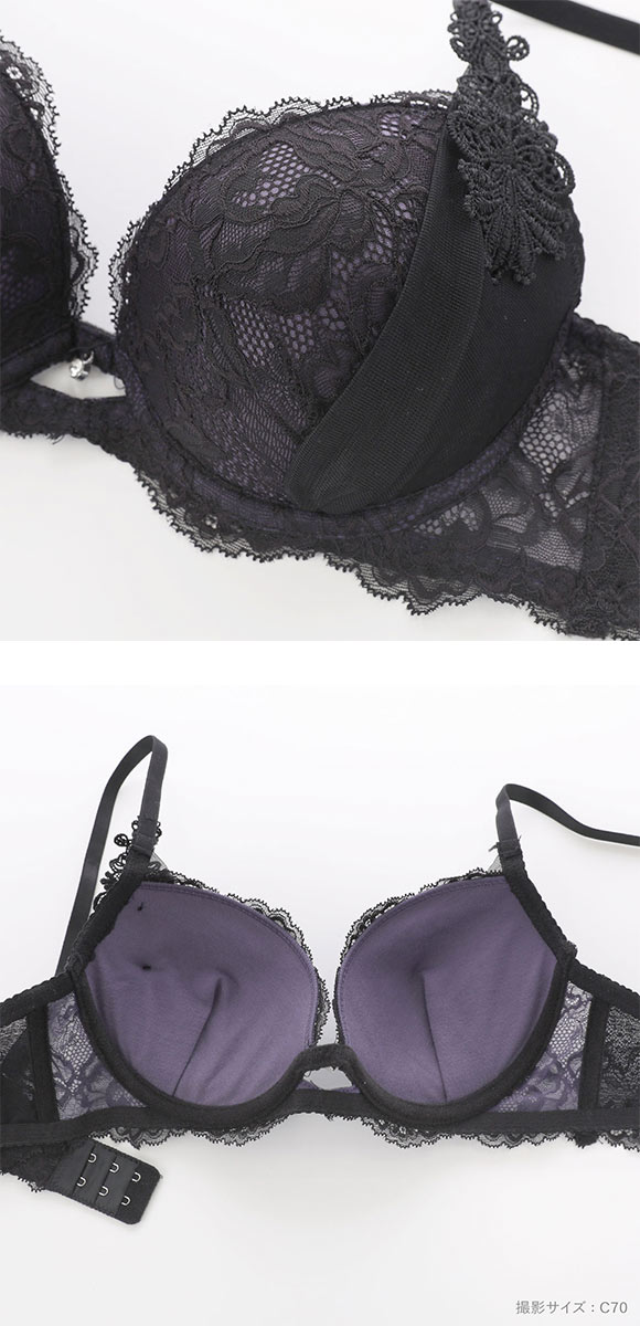 ルルモアナ シアーヴェール ブラセット BCD65-85 盛り 谷間 美胸 寄せ ブラジャー ショーツ セット LULUMOANA