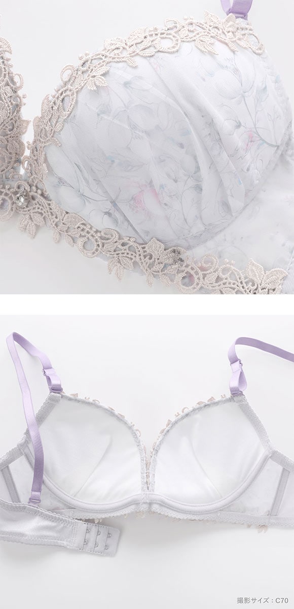 ピュアシェリ ミスティックボタニカル ブラセット ABCD ブラジャー ショーツ セット 大きいサイズ 盛り 谷間 L字 脇寄せ PURECHERIE