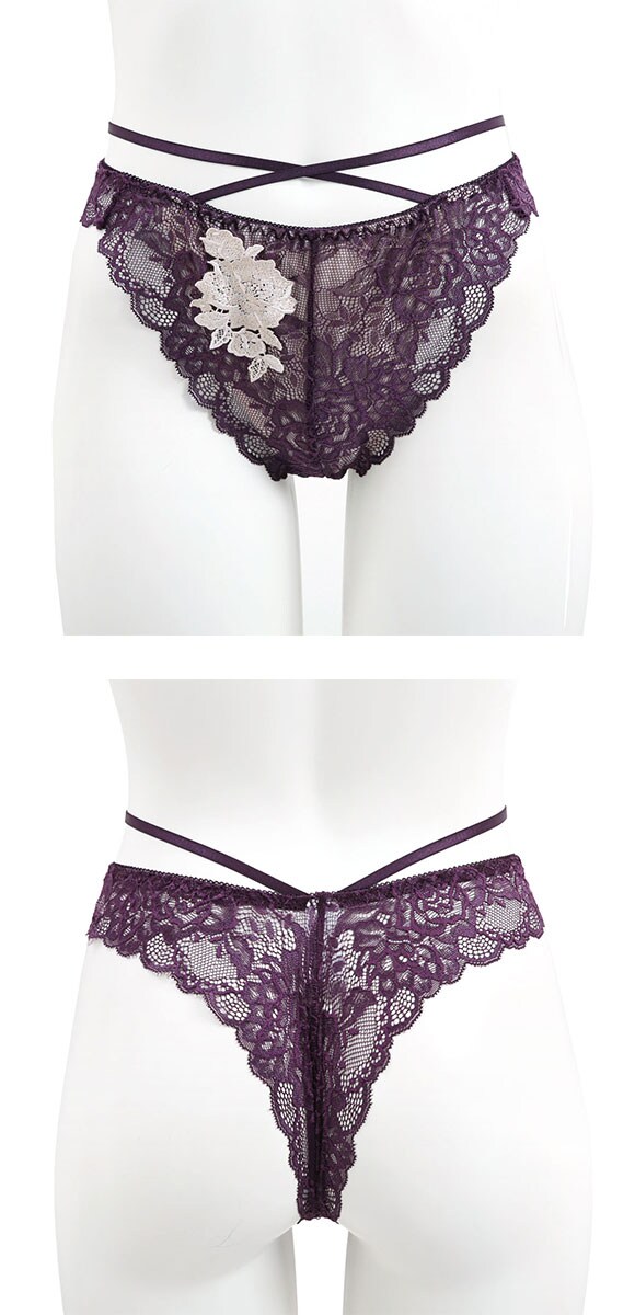 ピュアシェリ ローズケミカル 総レース クロスループ Tバックショーツ M L タンガ ソング ソフトタッチ セクシー インポート 彼女