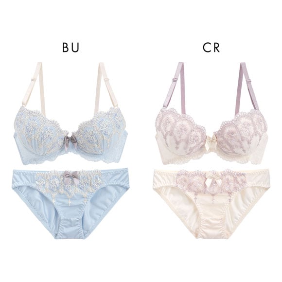 ピュアシェリ 3色小花アーチ ブラセット ABCD ブラセット ABCD 谷間 盛り 脇寄せ ブラジャー ショーツ セット PURECHERIE