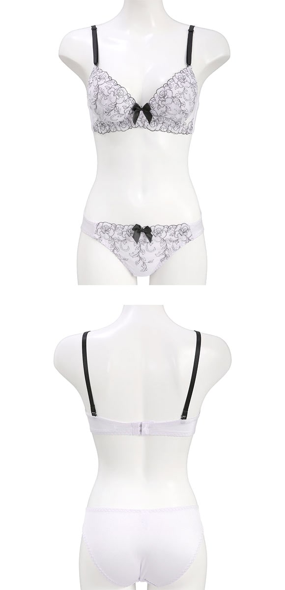 ピュアシェリ ラメチュールレース ノンワイヤー ブラセット M L LL ブラジャー ショーツ セット ワイヤレス 脇肉 PURECHERIE