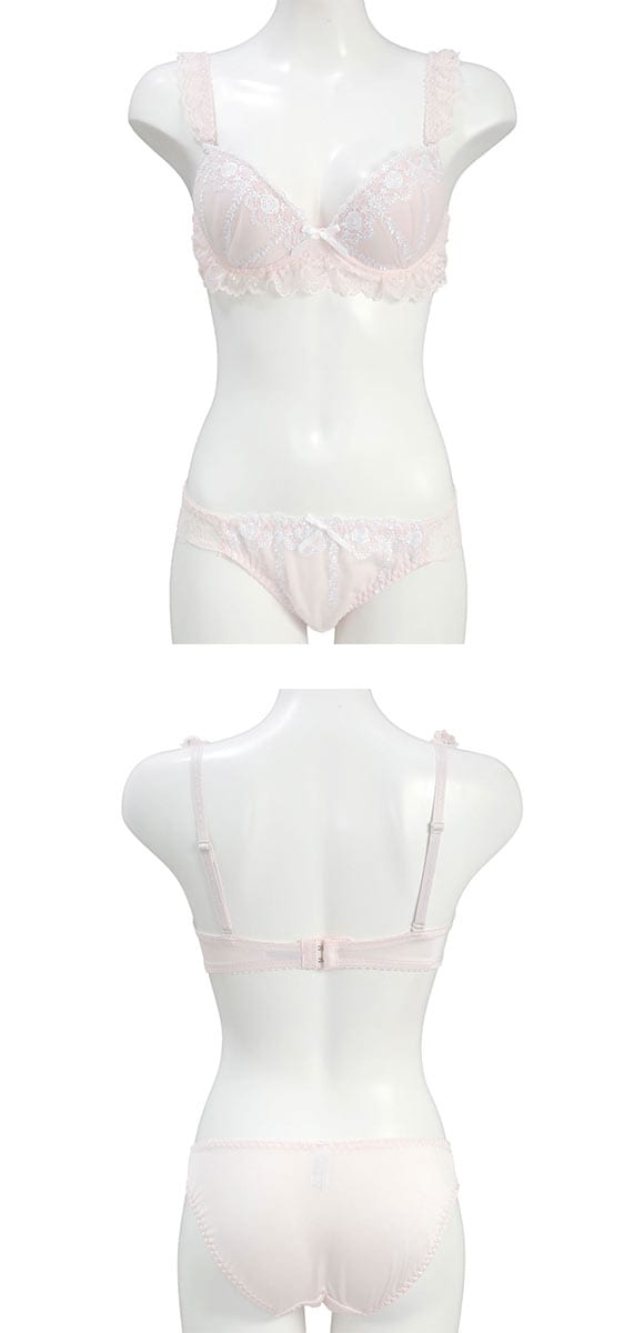 ピュアシェリ ロマンティックローズ ブラセット ABCD 谷間 盛り 脇寄せ ブラジャー ショーツ セット PURECHERIE