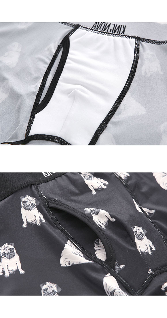 キングノバ 軽失禁対応 ボクサーパンツ メンズ くま柄 わんこ柄 前あき M L LL 約15cc 吸水ショーツ ちょいモレ 尿漏れ 尿ぎれ