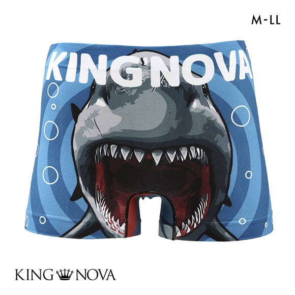 キングノバ KING NOVA ボクサーパンツ メンズ 前閉じ サメ柄