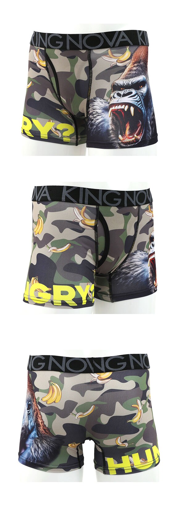 キングノバ BIGゴリラ ボクサーパンツ メンズ 前あき  M L LL ストレッチ プリント 大きいサイズ 贈り物 ギフト KING NOVA