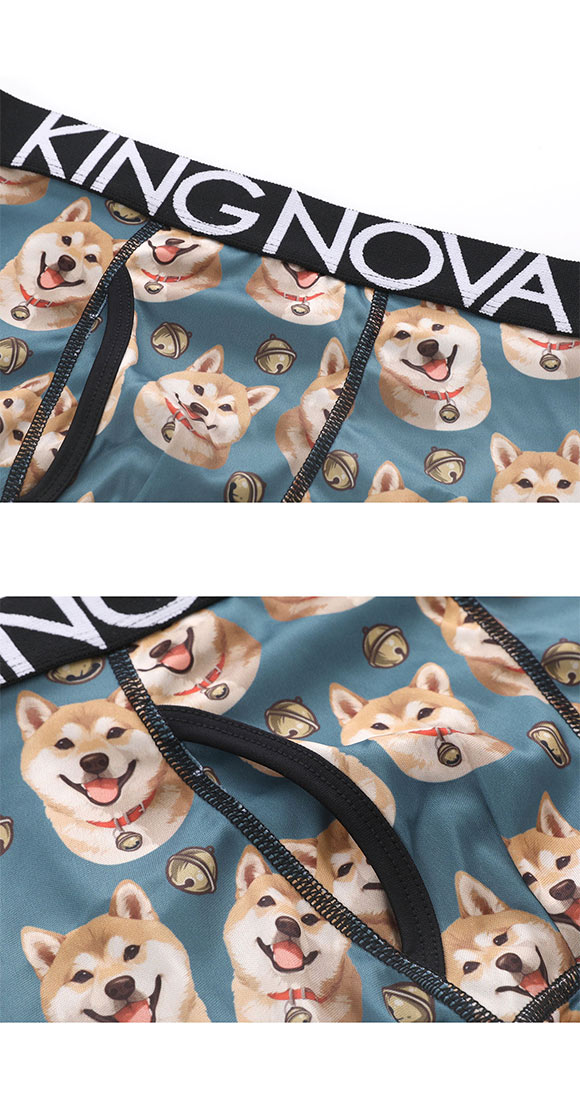 キングノバ わんこセット ボクサーパンツ 3枚組 メンズ 前あき 3点セット 3P ストレッチ プリント 大きいサイズ KING NOVA お得
