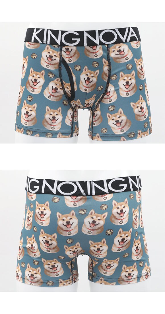 キングノバ わんこセット ボクサーパンツ 3枚組 メンズ 前あき 3点セット 3P ストレッチ プリント 大きいサイズ KING NOVA お得