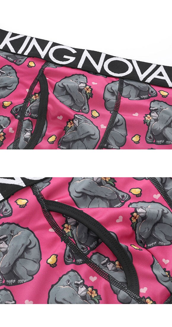 キングノバ モンキーセット ボクサーパンツ 3枚組 メンズ 前あき 3点セット 3P ストレッチ プリント 大きいサイズ KING NOVA お得