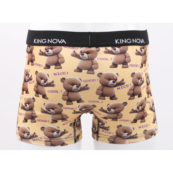 キングノバ くまセット ボクサーパンツ 3枚組 メンズ 前あき 3点セット 3P ストレッチ プリント 大きいサイズ KING NOVA お得