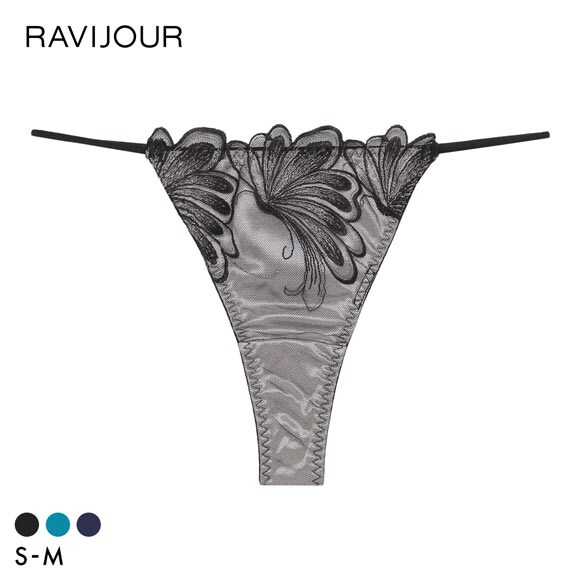 ラヴィジュール エリュナ エンブロイダリーレース Tバックショーツ SM セクシー バックレース 透け RAVIJOUR