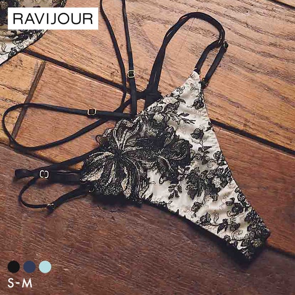 ラヴィジュール ソワリス ストレッチレース Tバックショーツ SM セクシー バックレース 透け 総レース ソング タンガ RAVIJOUR