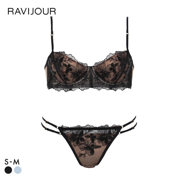 ラヴィジュール MINAMOコラボ グロウレース ブラ＆ショーツセット ブラジャー スタンダードショーツ セクシー RAVIJOUR