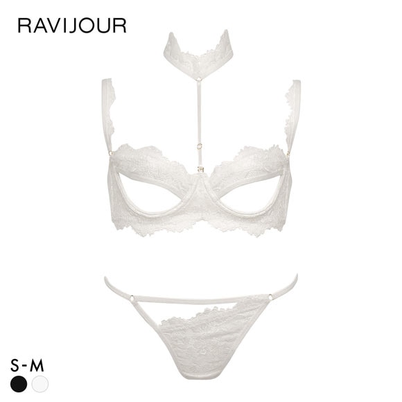ラヴィジュール ノワールブラン ブラ＆Tバック セット ブラショーツ セット Tバックショーツ セクシー 過激 ランジェリー RAVIJOUR