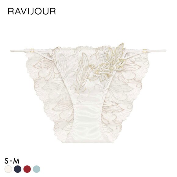 ラヴィジュール フェザーセレステ エンブロイダリーレースショーツ ノーマルショーツ SM バックレース 透け RAVIJOUR