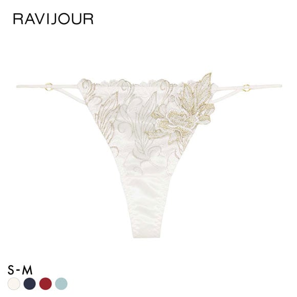 ラヴィジュール フェザーセレステ エンブロイダリーレース Tバックショーツ セクシー ソング タンガ SM バックレース 透け RAVIJOUR