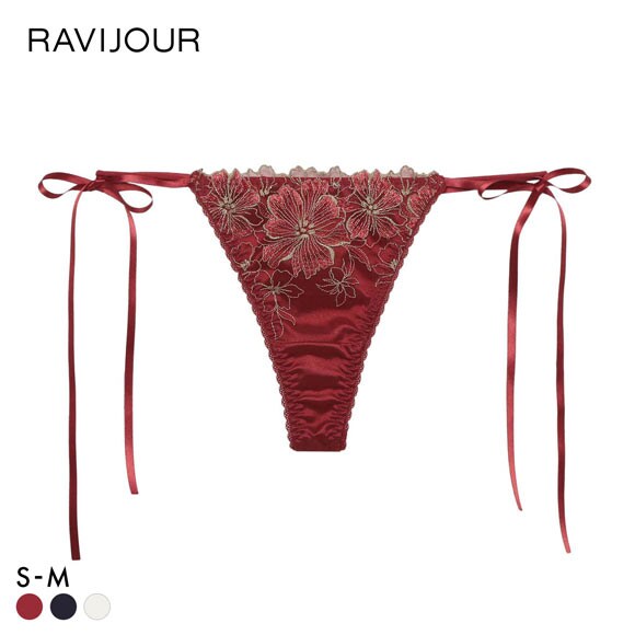 ラヴィジュール アルミラ サイドリボン Tバックショーツ 紐パン Tバック ソング タンガ SM バックレース 透け セクシー RAVIJOUR