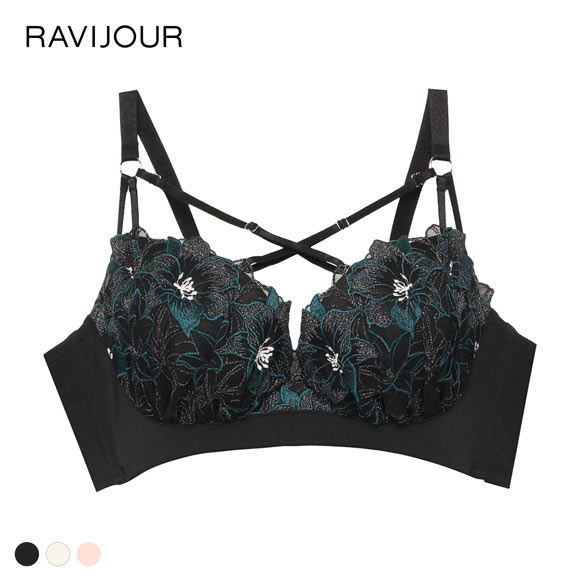 ラヴィジュール エリザベス ボムフィット ノンワイヤーブラジャー 大きいサイズ FG 盛り 谷間 バストアップ リフトアップ RAVIJOUR