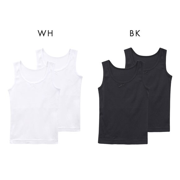 ガロー Garau 胸二重 タンクトップ 2枚セット 綿100％ 吸水速乾 胸2重 インナー キッズ ジュニア 女の子 女子 肌着 130 140 150 160