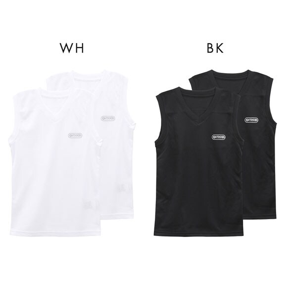 アウトドアプロダクツ 男児 Vネック スリーブレス シャツ インナー 男の子 キッズ ジュニア OUTDOOR PRODUCTS 130 140 150 160