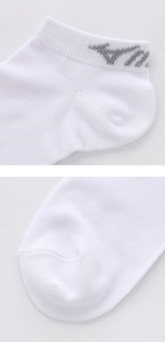 ミズノ キッズ ソックス スニーカー丈 3足セット 破れにくい 丈夫 つま先かかと補強 白 スクール ジュニア 21-23cm 23-25cm MIZUNO