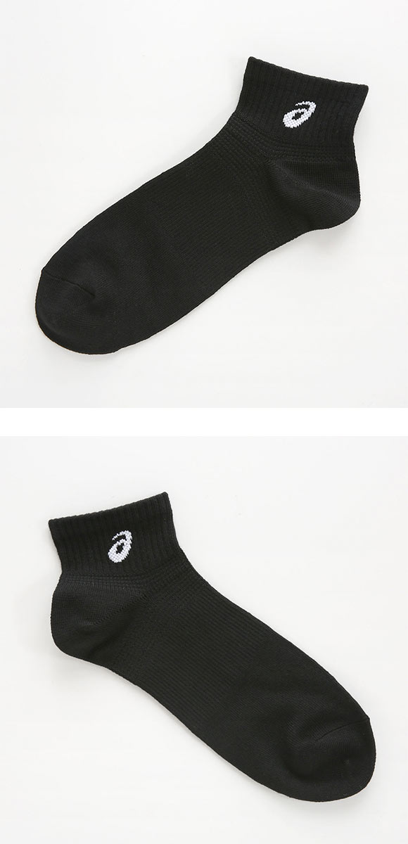 アシックス ASICS for SPORTS ソックス 靴下 ショート丈 3足組 白 黒 サポート 抗菌防臭 24-26cm 26-28cm メンズ