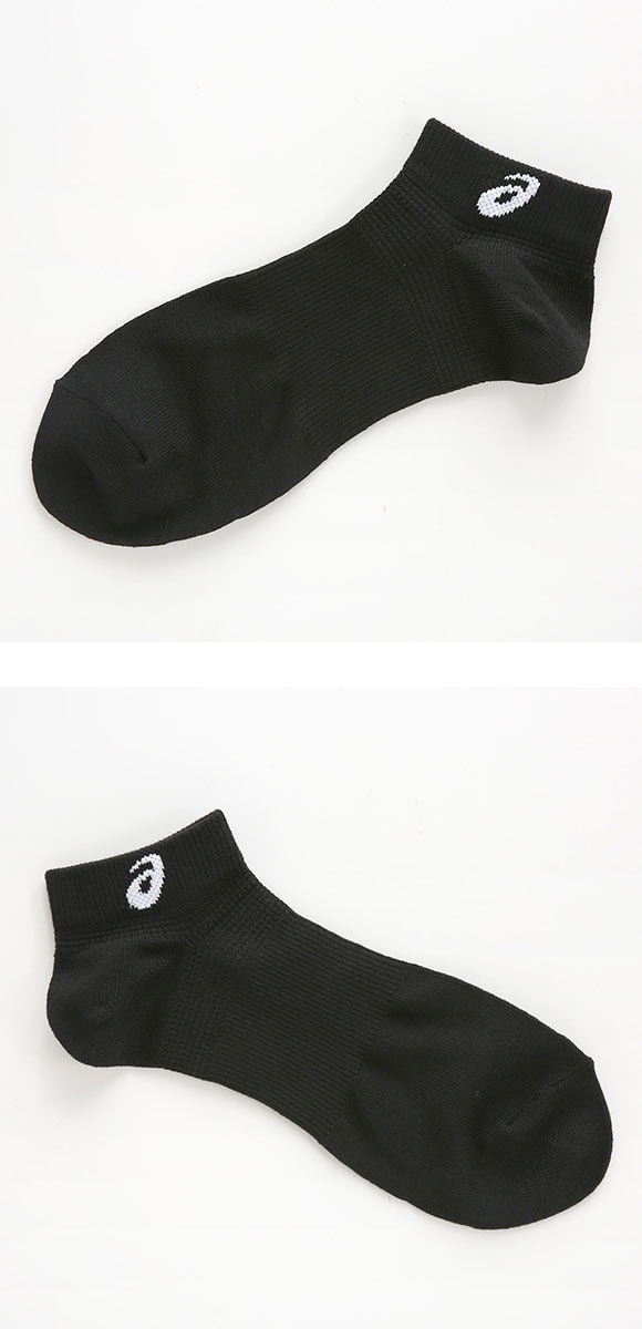 アシックス ASICS for SPORTS ソックス 靴下 スニーカー丈 3足組 白 黒 サポート 高耐久 メッシュ 24-26cm 26-28cm メンズ
