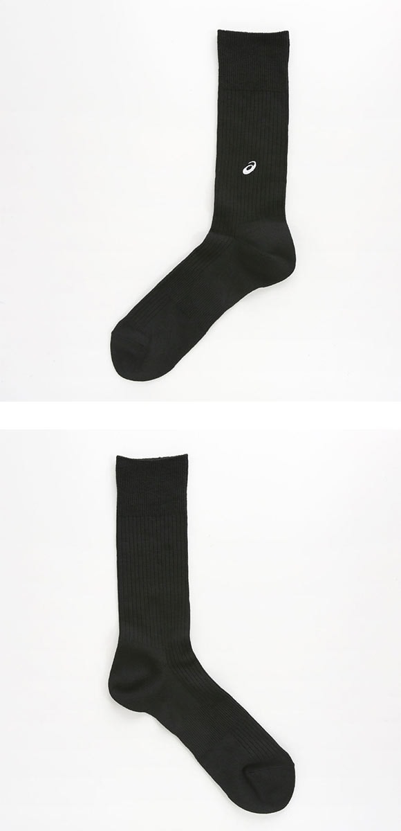 アシックス ASICS ソックス 靴下 クルー丈 3足組 白 黒 刺繍 サポート 高耐久 抗菌防臭 24-26cm 26-28cm メンズ