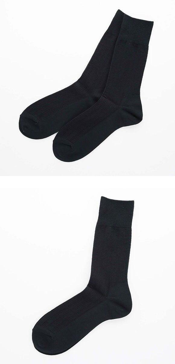 スーパーソックス ストライプ柄 クルー丈 ムレない におわない 靴下 23-25cm 24-26cm 26-28cm SUPER SOX