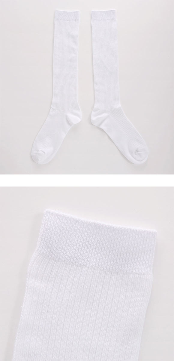 学校へ行こう 2足組 ハイソックス リブ キッズ ジュニア 靴下 24-26cm okamoto