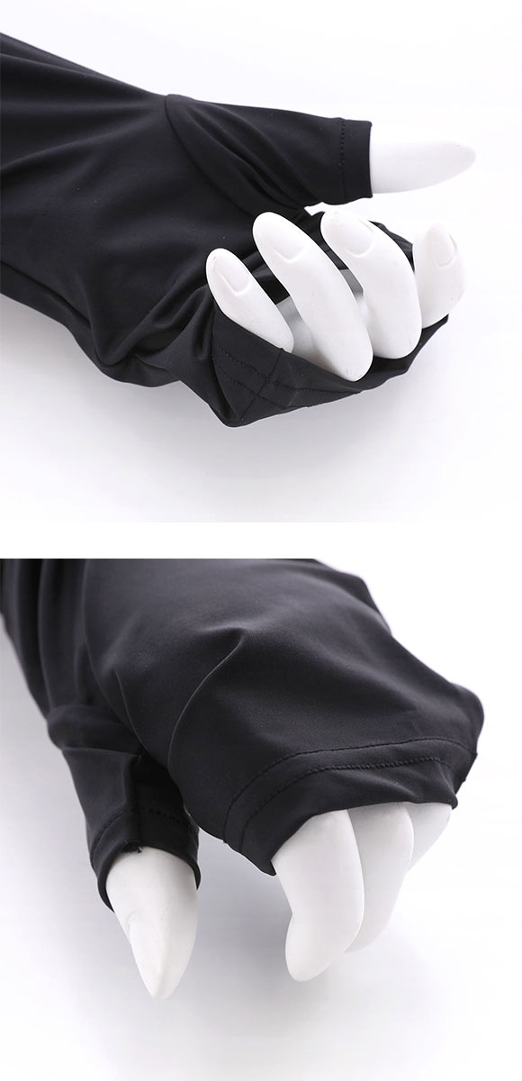 着るヒヤロン アームカバー ひんやり接触冷感 ロング丈 60cm丈 指なし UVカット 吸水速乾 レディース