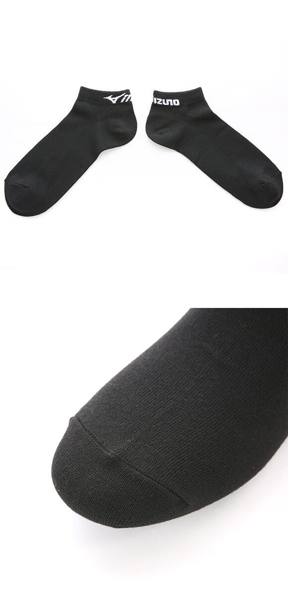 ミズノ ソックス スニーカー丈 3足セット 破れにくい 丈夫 黒 メンズ スクール スポーツ 靴下 24-26cm 26-28cm MIZUNO