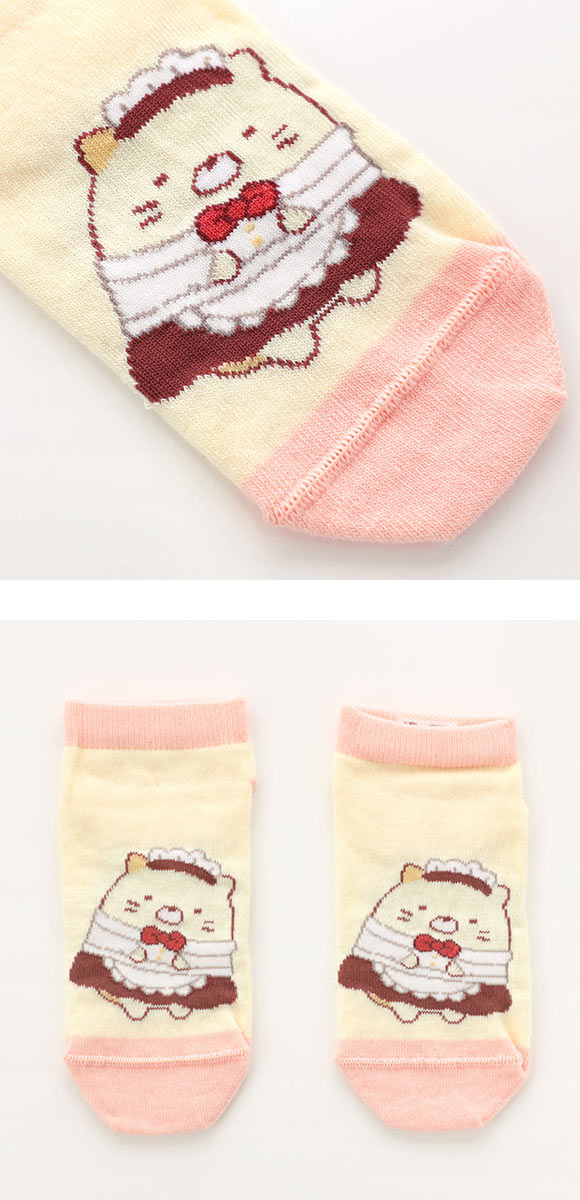 すみっコぐらし ソックス ねこ スニーカー丈 ジュニア キッズ 靴下 15-20cm 19-24cm