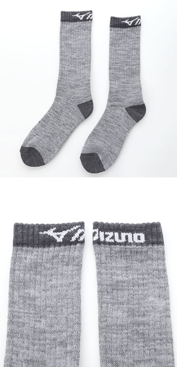ミズノ WARM SOCKS ソックス クルー丈 3足組 あったか フートパイル 厚地 ルームソックス 靴下 メンズ 24-26cm 26-28cm