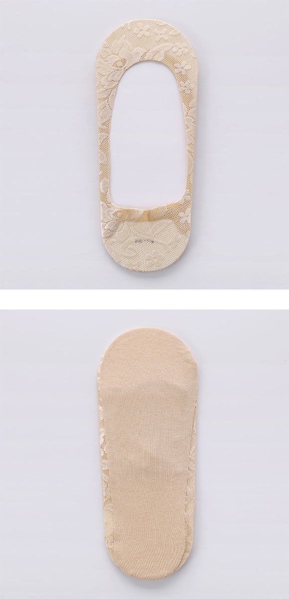 脱げないココピタ フットカバー 浅め レース パンプス 履き口シームレス 足底綿混 ソックス 靴下 23-25cm レディース KOKOPITA